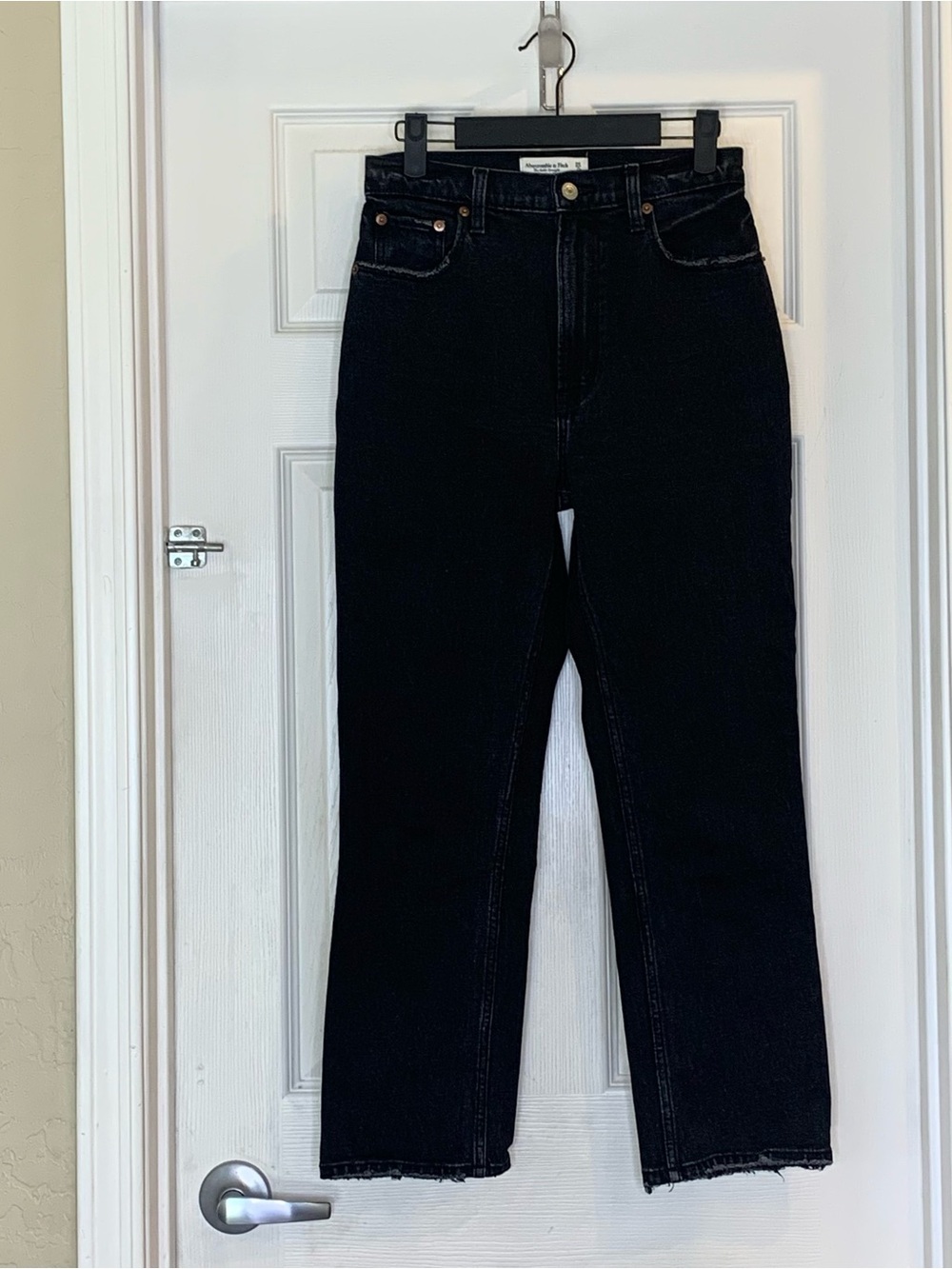 Abercrombie & Fitch The Ankle Straight Ultra High Rise Black Size 25/0
